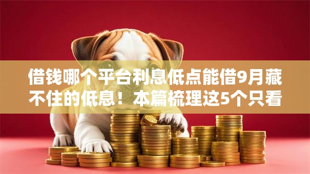 借钱哪个平台利息低点能借9月藏不住的低息！本篇梳理这5个只看手机号下款的口子