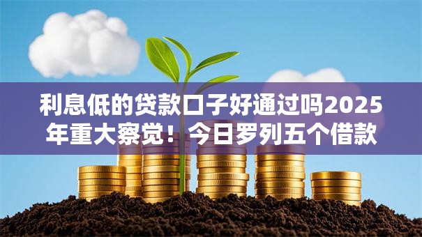 利息低的贷款口子好通过吗2025年重大察觉！今日罗列五个借款平台低息网贷容易通过