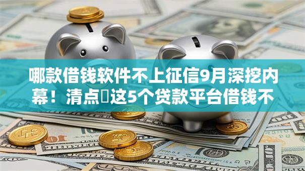 哪款借钱软件不上征信9月深挖内幕！清点​这5个贷款平台借钱不上征信