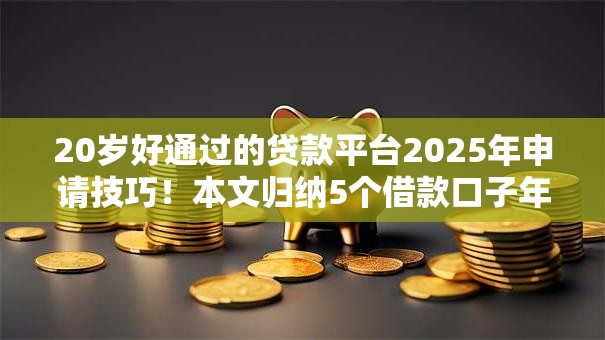 20岁好通过的贷款平台2025年申请技巧！本文归纳5个借款口子年轻人容易通过