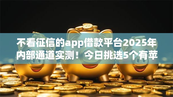 不看征信的app借款平台2025年内部通道实测！今日挑选5个有苹果6就能贷款的口子