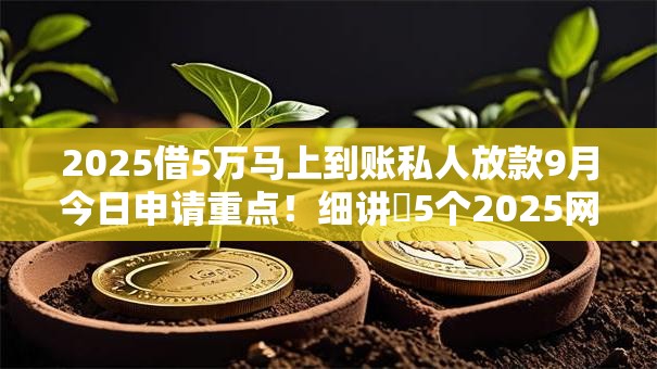 2025借5万马上到账私人放款9月今日申请重点！细讲​5个2025网贷五万秒到私人渠道