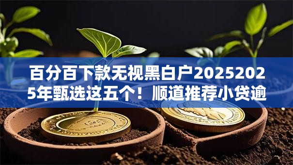 百分百下款无视黑白户20252025年甄选这五个！顺道推荐小贷逾期把芝麻分毁了