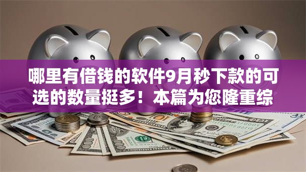 哪里有借钱的软件9月秒下款的可选的数量挺多！本篇为您隆重综括这5个借款平台！