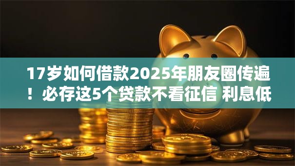 17岁如何借款2025年朋友圈传遍！必存这5个贷款不看征信 利息低