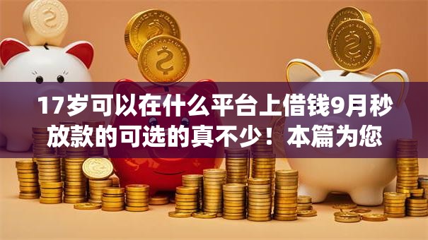 17岁可以在什么平台上借钱9月秒放款的可选的真不少！本篇为您细致筛选这5个借钱app！