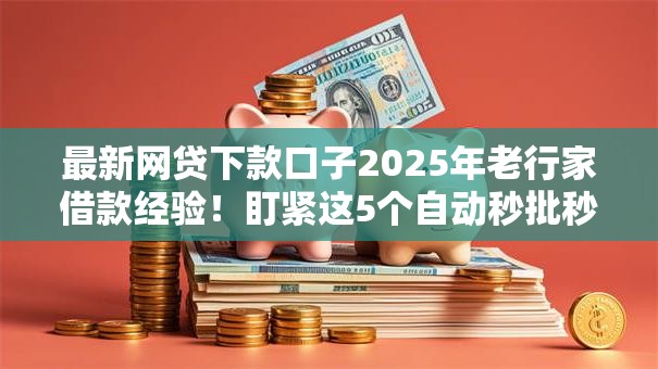 最新网贷下款口子2025年老行家借款经验！盯紧这5个自动秒批秒到账的口子