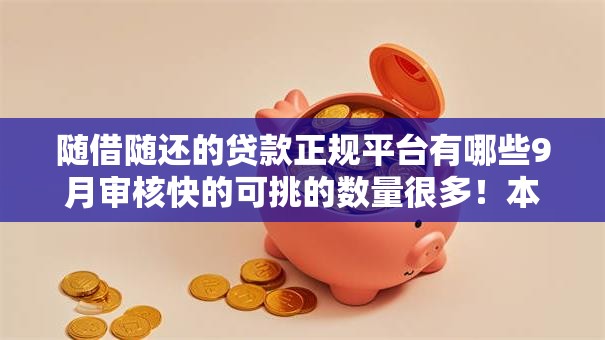 随借随还的贷款正规平台有哪些9月审核快的可挑的数量很多！本文深入展示​这五个借钱平台！