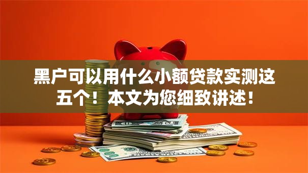 黑户可以用什么小额贷款实测这五个！本文为您细致讲述！
