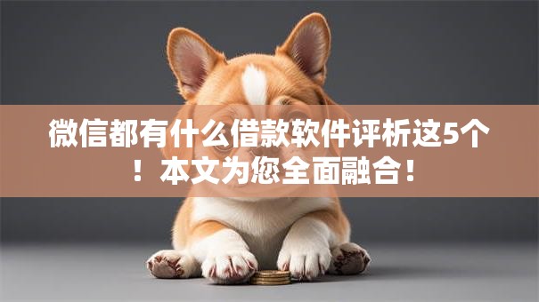 微信都有什么借款软件评析这5个!本文为您全面融合! 微信都有什么借款软件评析这5个!本文为您全面融合!