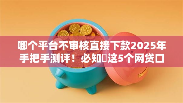 哪个平台不审核直接下款2025年手把手测评!必知这5个网贷口子不审核直接借钱 哪个平台不审核直接下款2025年手把手测评!必知这5个网贷口子不审核直接借钱
