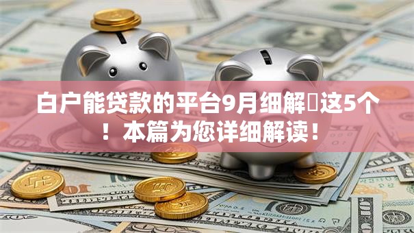 白户能贷款的平台9月细解​这5个！本篇为您详细解读！