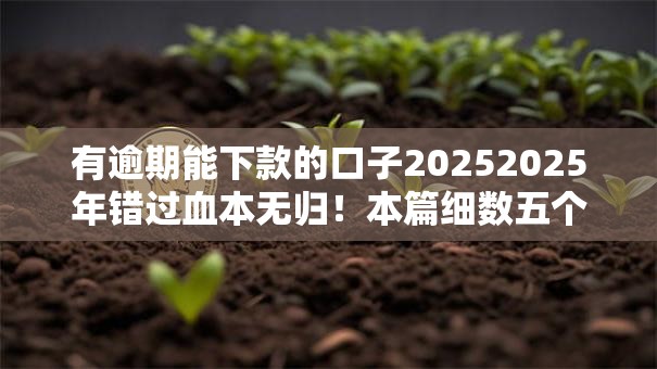 有逾期能下款的口子20252025年错过血本无归!本篇细数五个网贷口子逾期也能借钱下款 有逾期能下款的口子20252025年错过血本无归!本篇细数五个网贷口子逾期也能借钱下款