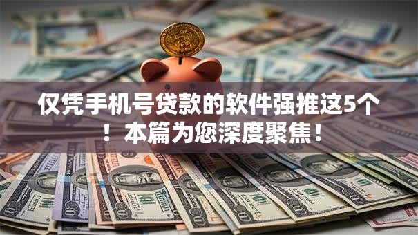 仅凭手机号贷款的软件强推这5个!本篇为您深度聚焦! 仅凭手机号贷款的软件强推这5个!本篇为您深度聚焦!