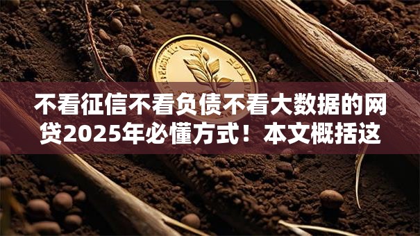 不看征信不看负债不看大数据的网贷2025年必懂方式!本文概括这5个凭身份证手机号可以借款的网贷 不看征信不看负债不看大数据的网贷2025年必懂方式!本文概括这5个凭身份证手机号可以借款的网贷