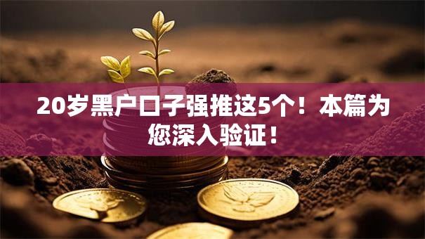 20岁黑户口子强推这5个!本篇为您深入验证! 20岁黑户口子强推这5个!本篇为您深入验证!