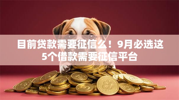 目前贷款需要征信么！9月必选这5个借款需要征信平台
