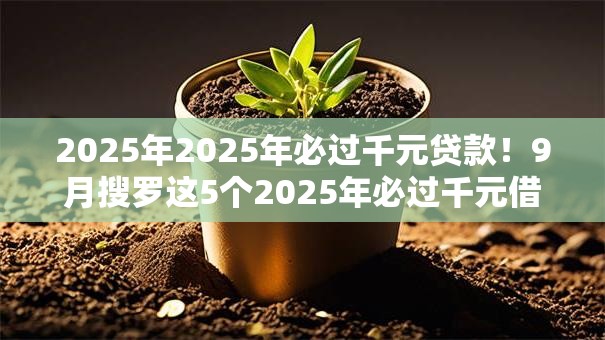 2025年2025年必过千元贷款!9月搜罗这5个2025年必过千元借款软件 2025年2025年必过千元贷款!9月搜罗这5个2025年必过千元借款软件