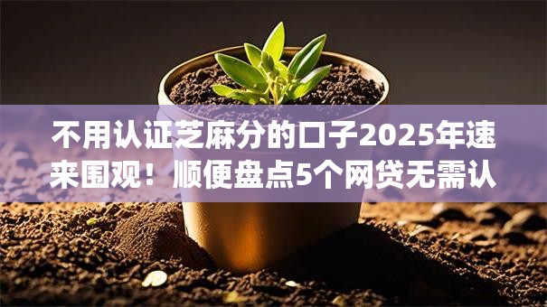 不用认证芝麻分的口子2025年速来围观!顺便盘点5个网贷无需认证即可借钱app 不用认证芝麻分的口子2025年速来围观!顺便盘点5个网贷无需认证即可借钱app