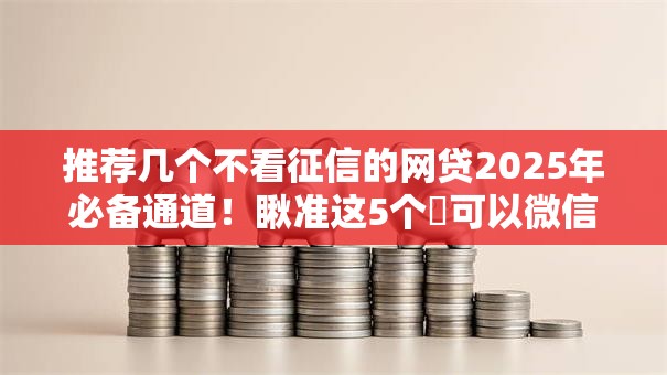 推荐几个不看征信的网贷2025年必备通道！瞅准这5个​可以微信贷款的软件