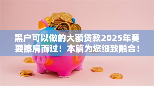 黑户可以做的大额贷款2025年莫要擦肩而过!本篇为您细致融合! 黑户可以做的大额贷款2025年莫要擦肩而过!本篇为您细致融合!