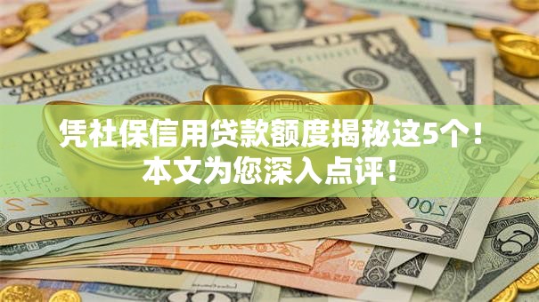 凭社保信用贷款额度揭秘这5个!本文为您深入点评! 凭社保信用贷款额度揭秘这5个!本文为您深入点评!