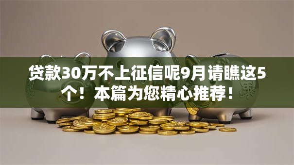 贷款30万不上征信呢9月请瞧这5个!本篇为您精心推荐! 贷款30万不上征信呢9月请瞧这5个!本篇为您精心推荐!