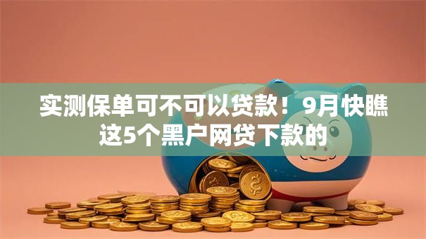 实测保单可不可以贷款!9月快瞧这5个黑户网贷下款的 实测保单可不可以贷款!9月快瞧这5个黑户网贷下款的