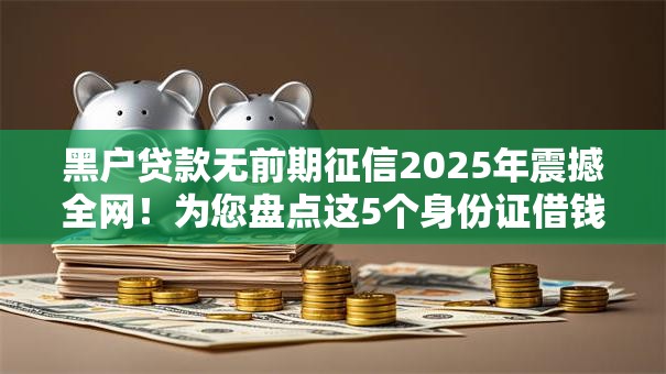 黑户贷款无前期征信2025年震撼全网！为您盘点这5个身份证借钱的好平台