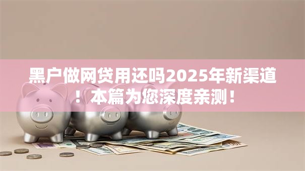 黑户做网贷用还吗2025年新渠道！本篇为您深度亲测！