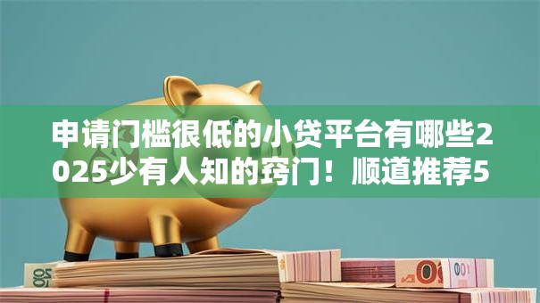 申请门槛很低的小贷平台有哪些2025少有人知的窍门！顺道推荐5个借款门槛低的网贷口子很多