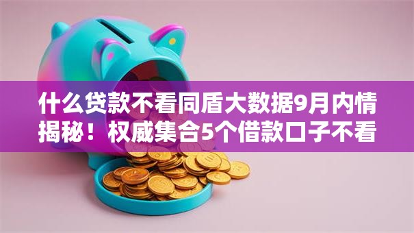 什么贷款不看同盾大数据9月内情揭秘!权威集合5个借款口子不看同盾大数据 什么贷款不看同盾大数据9月内情揭秘!权威集合5个借款口子不看同盾大数据