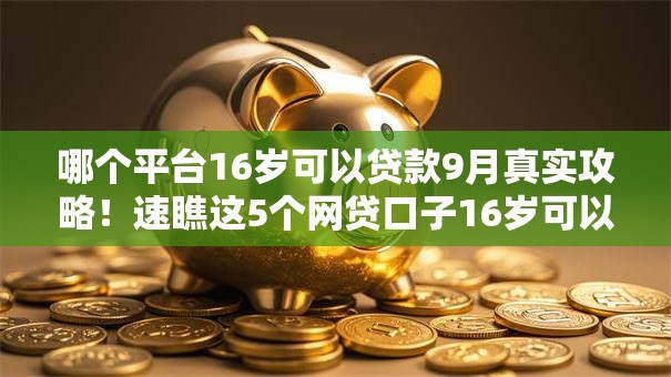 哪个平台16岁可以贷款9月真实攻略！速瞧这5个网贷口子16岁可以借钱