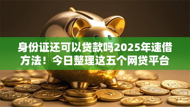 身份证还可以贷款吗2025年速借方法！今日整理这五个网贷平台借钱还可以身份证借款