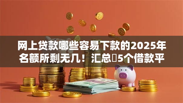 网上贷款哪些容易下款的2025年名额所剩无几！汇总​5个借款平台哪些容易通过
