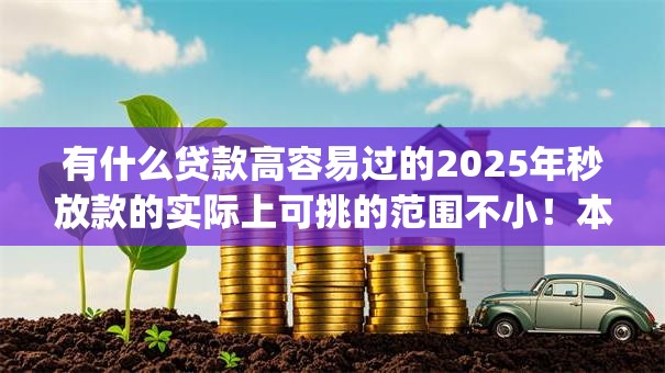 有什么贷款高容易过的2025年秒放款的实际上可挑的范围不小！本篇隆重珍藏这五个黑户贷款app！