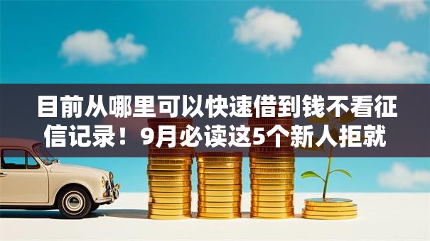 目前从哪里可以快速借到钱不看征信记录！9月必读这5个新人拒就赔的网贷口子