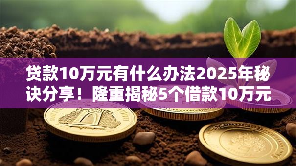 贷款10万元有什么办法2025年秘诀分享！隆重揭秘5个借款10万元有办法平台