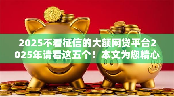 2025不看征信的大额网贷平台2025年请看这五个！本文为您精心筛选！