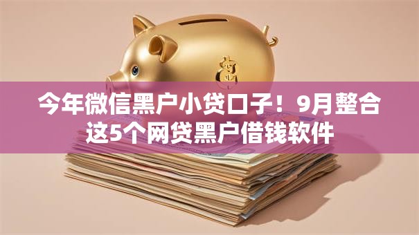 今年微信黑户小贷口子!9月整合这5个网贷黑户借钱软件 今年微信黑户小贷口子!9月整合这5个网贷黑户借钱软件