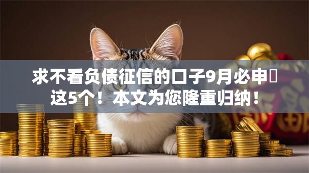 求不看负债征信的口子9月必申​这5个！本文为您隆重归纳！