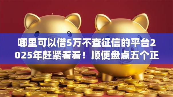 哪里可以借5万不查征信的平台2025年赶紧看看!顺便盘点五个正规在线贷款app 哪里可以借5万不查征信的平台2025年赶紧看看!顺便盘点五个正规在线贷款app