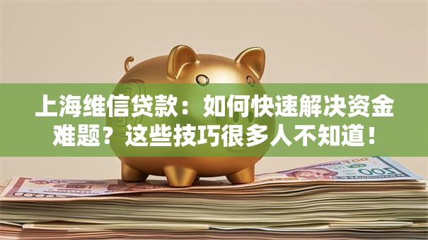 上海维信贷款：如何快速解决资金难题？这些技巧很多人不知道！