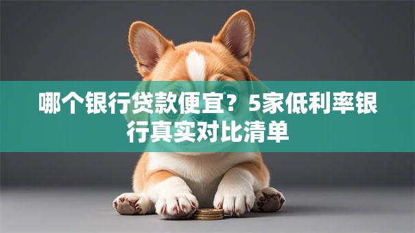哪个银行贷款便宜？5家低利率银行真实对比清单