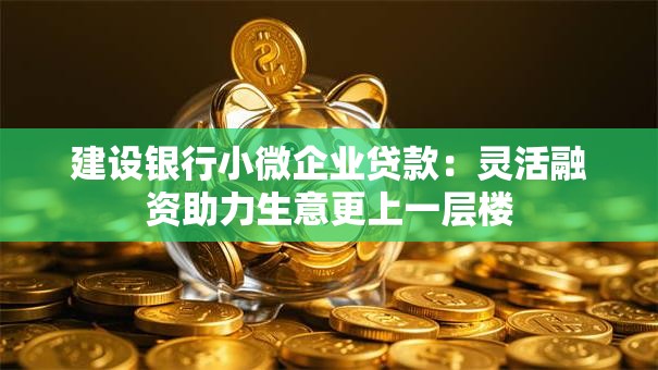 建设银行小微企业贷款:灵活融资助力生意更上一层楼 建设银行小微企业贷款:灵活融资助力生意更上一层楼