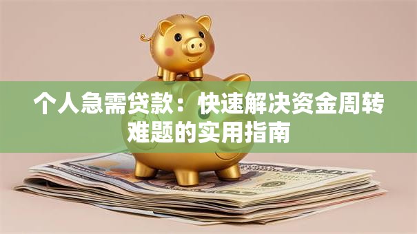 个人急需贷款：快速解决资金周转难题的实用指南