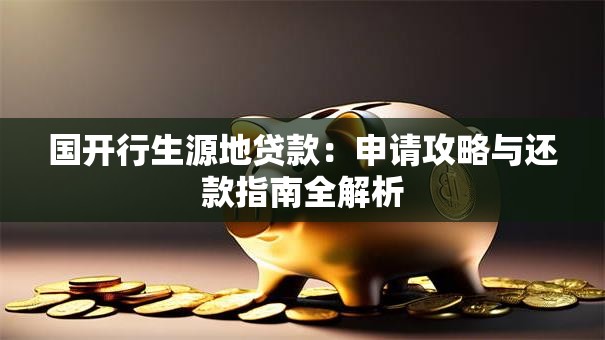 国开行生源地贷款：申请攻略与还款指南全解析