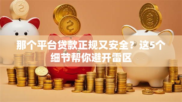 那个平台贷款正规又安全？这5个细节帮你避开雷区