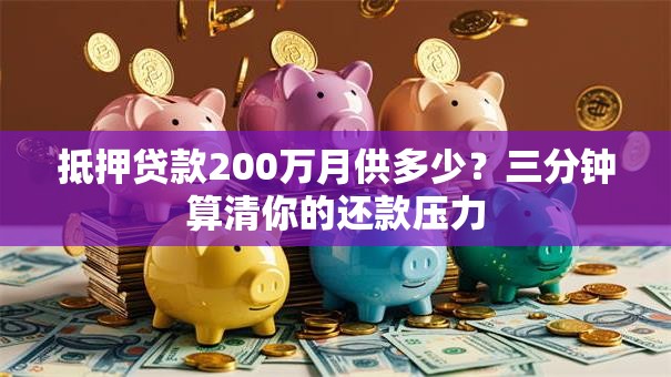 抵押贷款200万月供多少?三分钟算清你的还款压力 抵押贷款200万月供多少?三分钟算清你的还款压力