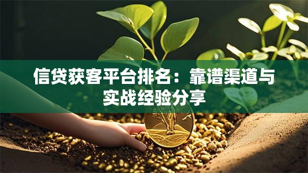 信贷获客平台排名：靠谱渠道与实战经验分享